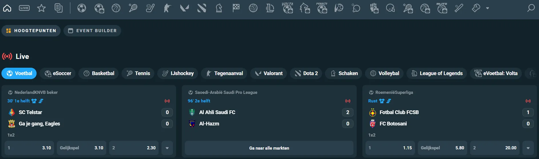 Online sportwedden en bookmaker bij Peaches Casino